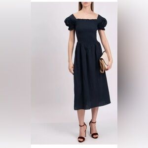 knee length dresses for ladies Sleeper Women's Belle Linen Dress – Saint Bernard main image 0